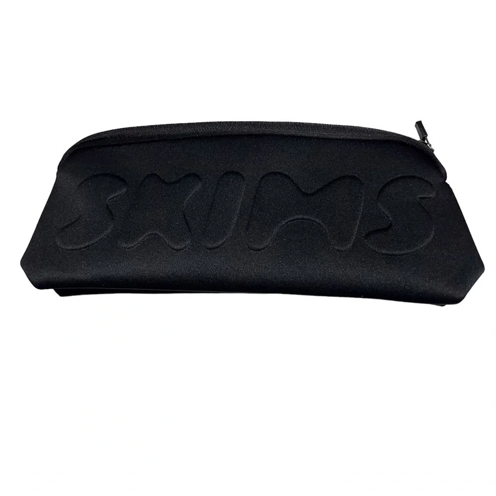 Skims Neoprene Waterproof Zip Pouch Bag Black Travel Toiletry Make Up Toiletry